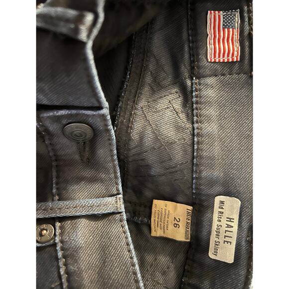 True Religion Halle Mid Rise Super Skinny, Coated Night, Size 26 - Picture 7 of 7